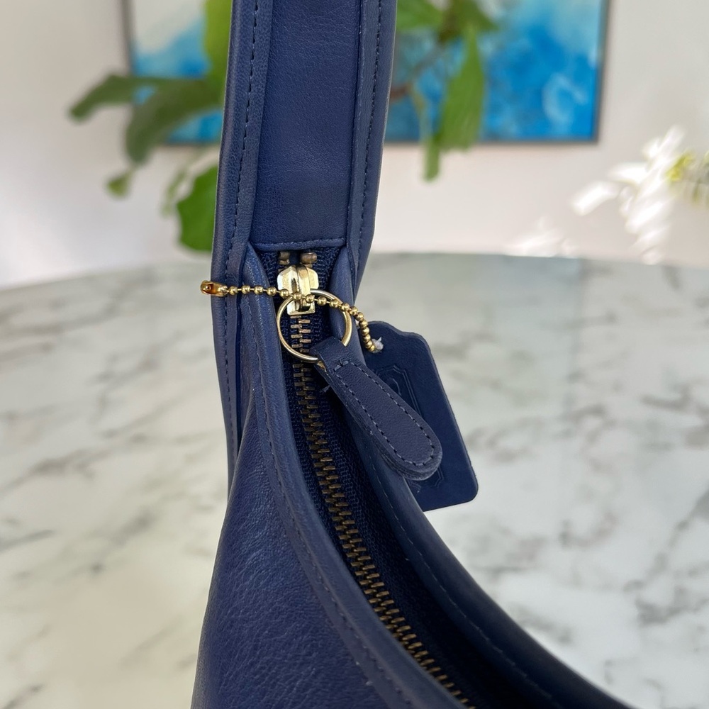 COACH Vintage Ergo Mini Zip 9020 Leather Shoulder Bag 1997 True Blue 90's USA - Picture 10 of 15